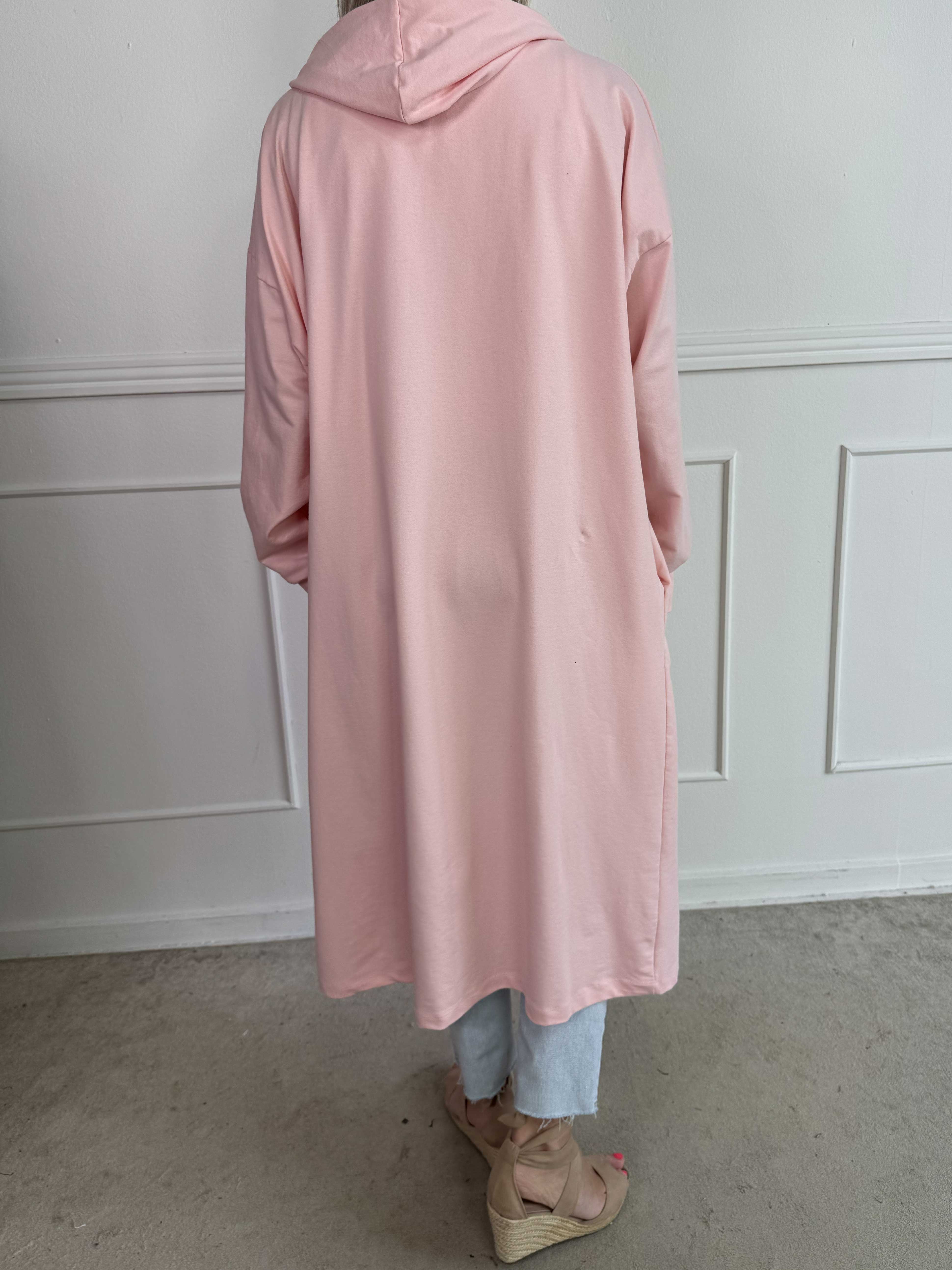 Erika - Lang blød hoodiekjole i bomuld med “Copenhagen”-print på brystet